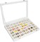 Velvet Jewelry Tray 48 Compartments Jewelry Display Organizer with Transparent Cover Rings, Earrings, Necklaces, Pendants Storage Box for Girls, Wives, Mothers, Women